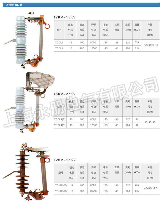跌落式熔斷器的技術參數